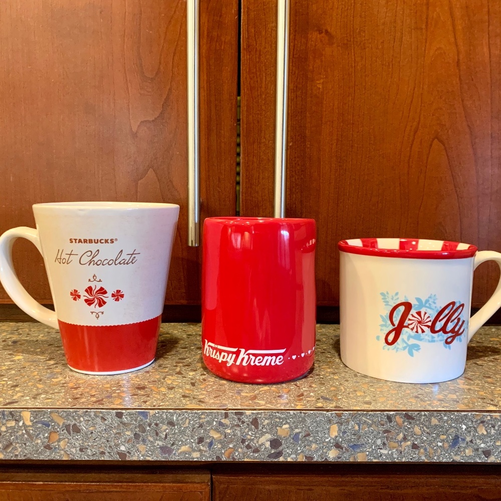 Starbucks and Krispy Kreme mugs 3 pcs